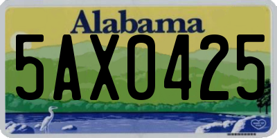 AL license plate 5AX0425