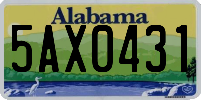 AL license plate 5AX0431