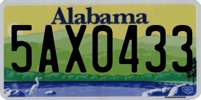 AL license plate 5AX0433