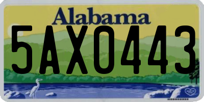 AL license plate 5AX0443