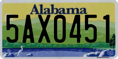 AL license plate 5AX0451