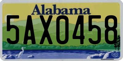 AL license plate 5AX0458