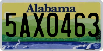 AL license plate 5AX0463
