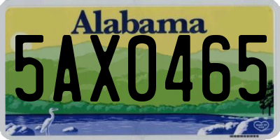 AL license plate 5AX0465