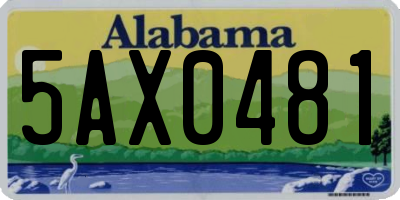 AL license plate 5AX0481