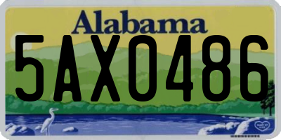 AL license plate 5AX0486