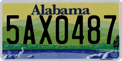 AL license plate 5AX0487