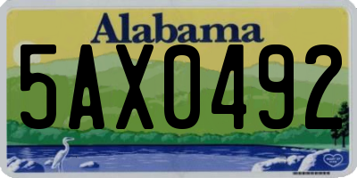 AL license plate 5AX0492