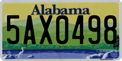 AL license plate 5AX0498