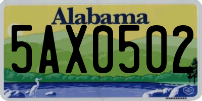 AL license plate 5AX0502