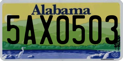 AL license plate 5AX0503