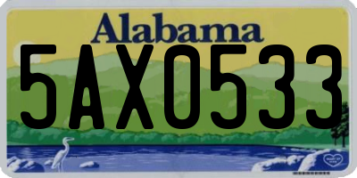 AL license plate 5AX0533