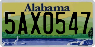 AL license plate 5AX0547