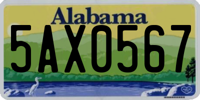 AL license plate 5AX0567
