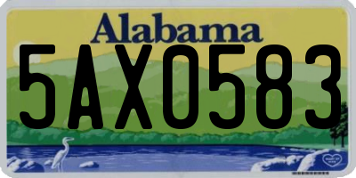 AL license plate 5AX0583