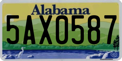 AL license plate 5AX0587