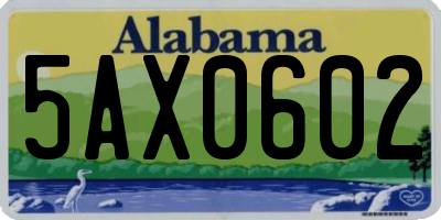 AL license plate 5AX0602
