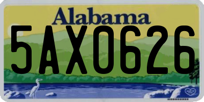 AL license plate 5AX0626