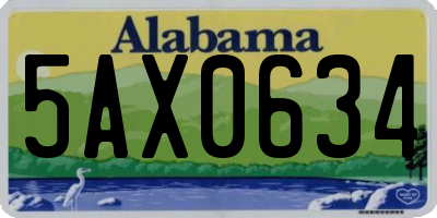 AL license plate 5AX0634