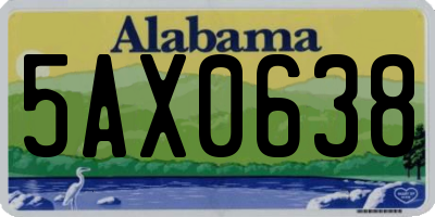 AL license plate 5AX0638
