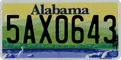 AL license plate 5AX0643
