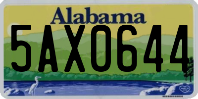 AL license plate 5AX0644