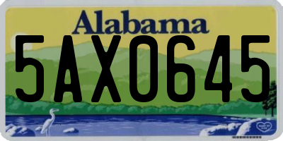 AL license plate 5AX0645
