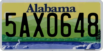 AL license plate 5AX0648