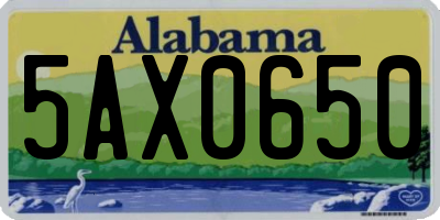 AL license plate 5AX0650