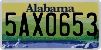 AL license plate 5AX0653