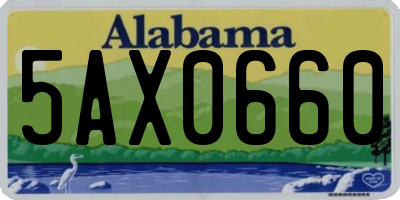 AL license plate 5AX0660