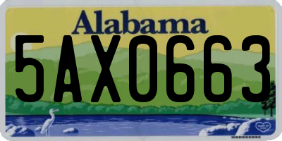 AL license plate 5AX0663