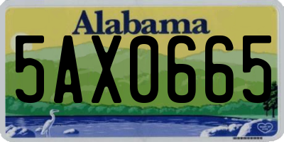 AL license plate 5AX0665