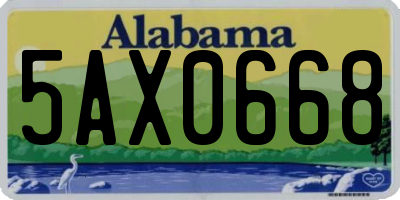 AL license plate 5AX0668