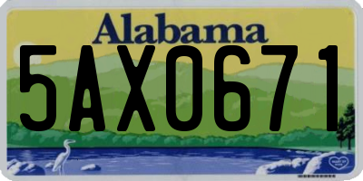 AL license plate 5AX0671