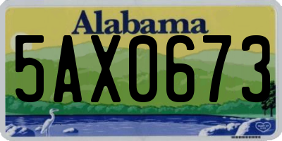 AL license plate 5AX0673