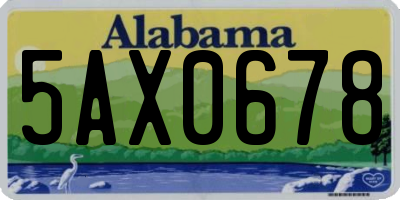AL license plate 5AX0678