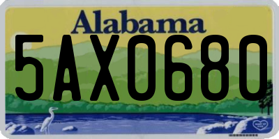 AL license plate 5AX0680