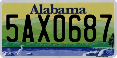 AL license plate 5AX0687