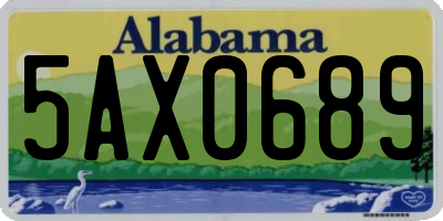 AL license plate 5AX0689