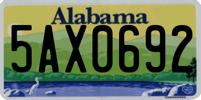 AL license plate 5AX0692