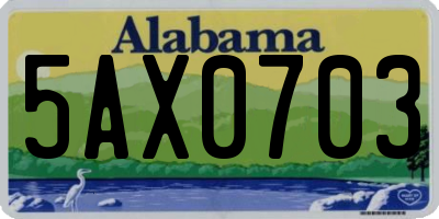 AL license plate 5AX0703