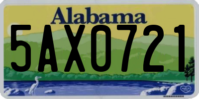 AL license plate 5AX0721