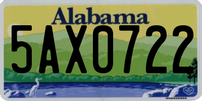 AL license plate 5AX0722