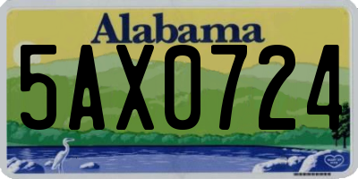 AL license plate 5AX0724