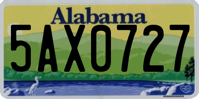 AL license plate 5AX0727