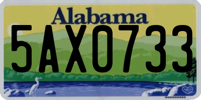 AL license plate 5AX0733