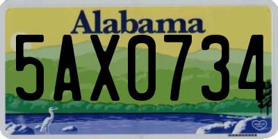 AL license plate 5AX0734