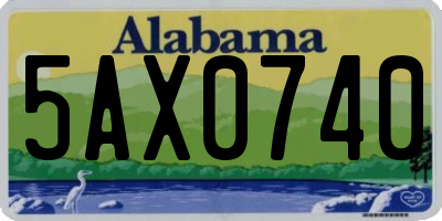AL license plate 5AX0740