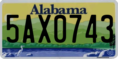 AL license plate 5AX0743
